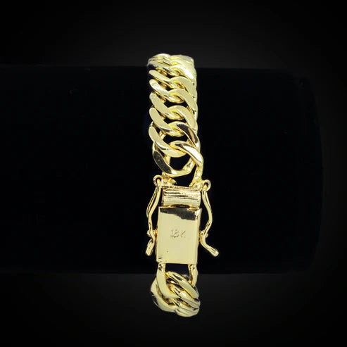 Pulseira Malha Cubana Dupla 13mm